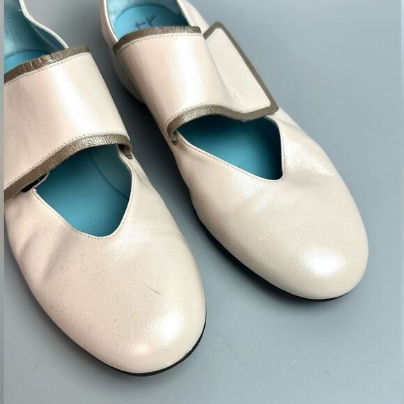 Thierry Rabotin Abra Mary Jane Shoes Leather low Wedge Off White EUR 41 US 10,5 - Picture 4 of 14